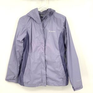Columbia Omni-Tech Lavender Hooded Windbreaker Jacket with Sleeve Pocket